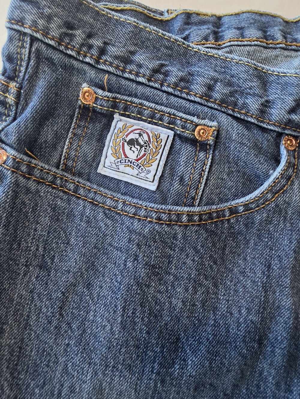 Cinch Men’s Jeans 38x36 Medium Wash Straight Leg 100% Cotton Denim